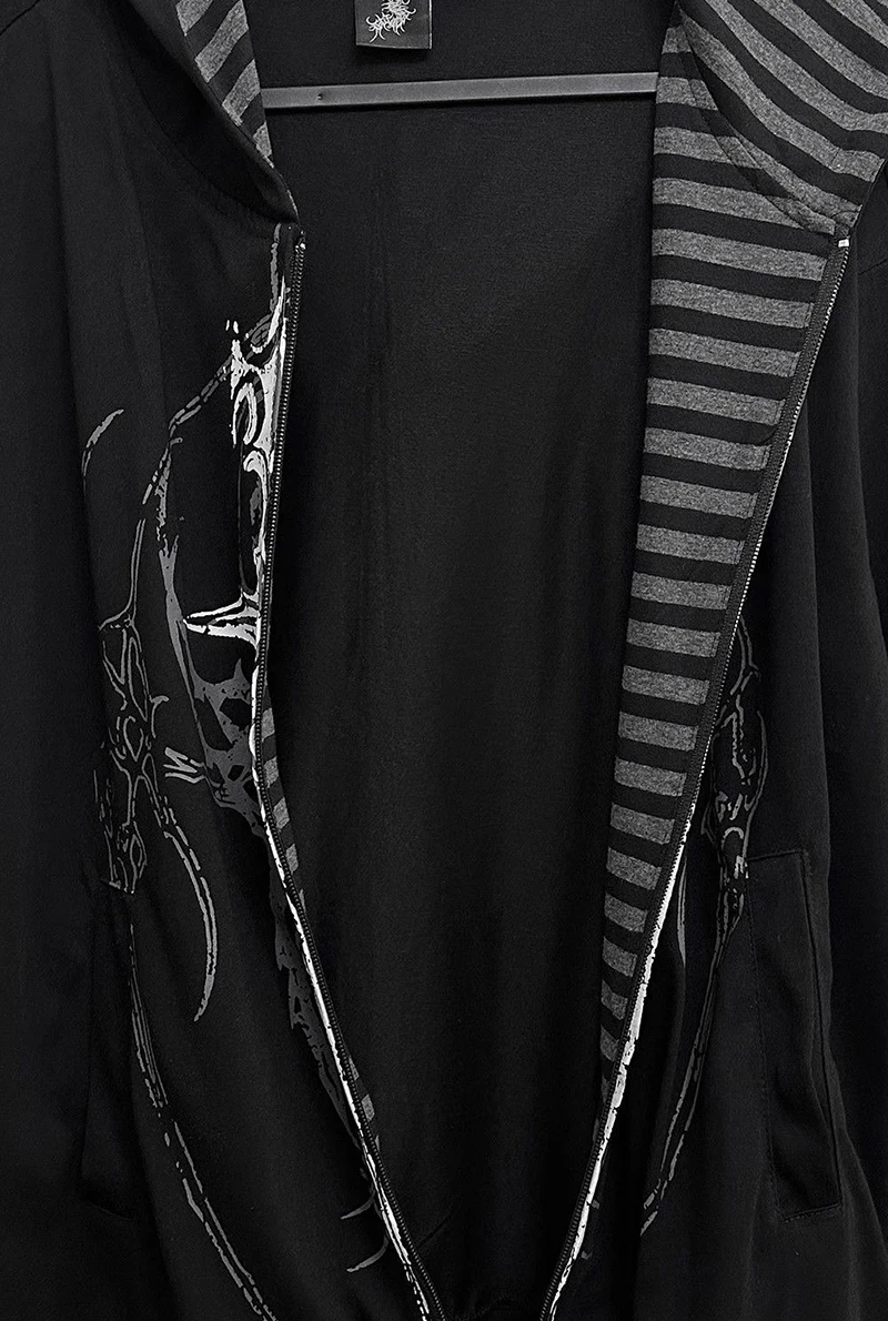 Harajuku Y2K Subculture Women Hoodie Long Sleeve Gothic Halloween Black Coat Punk Loose Spring Fall Streetwear Top