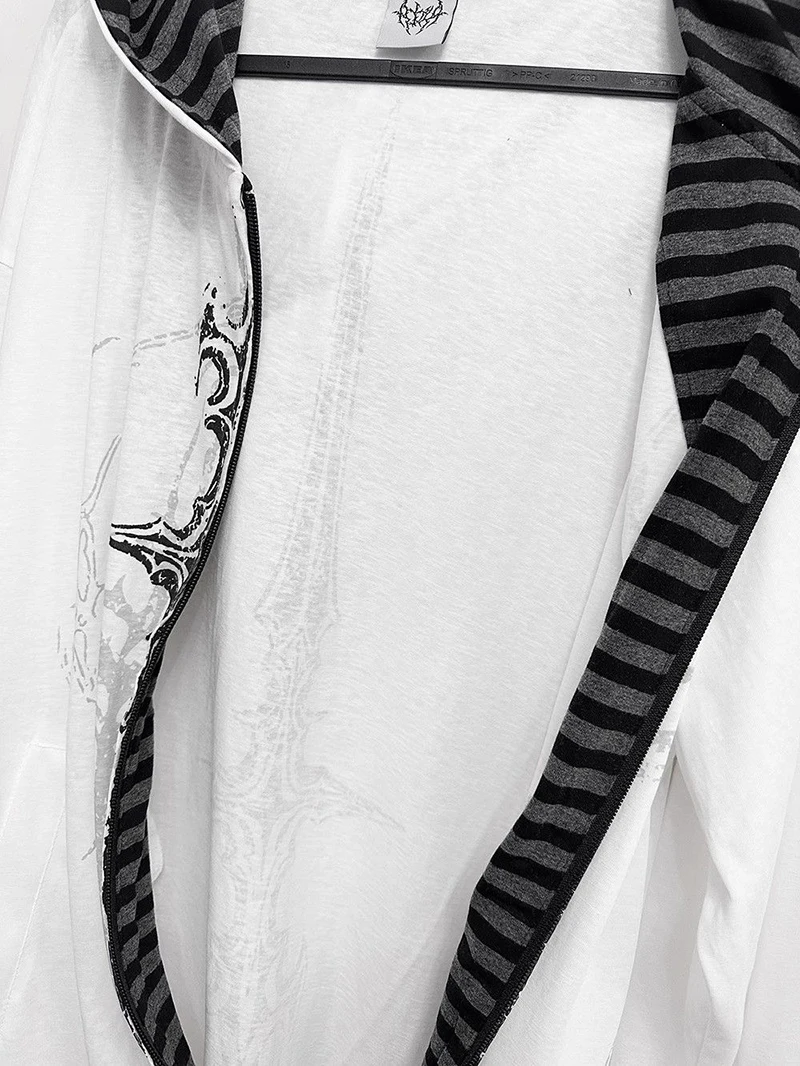 Harajuku Y2K Subculture Women Hoodie Long Sleeve Gothic Halloween Black Coat Punk Loose Spring Fall Streetwear Top