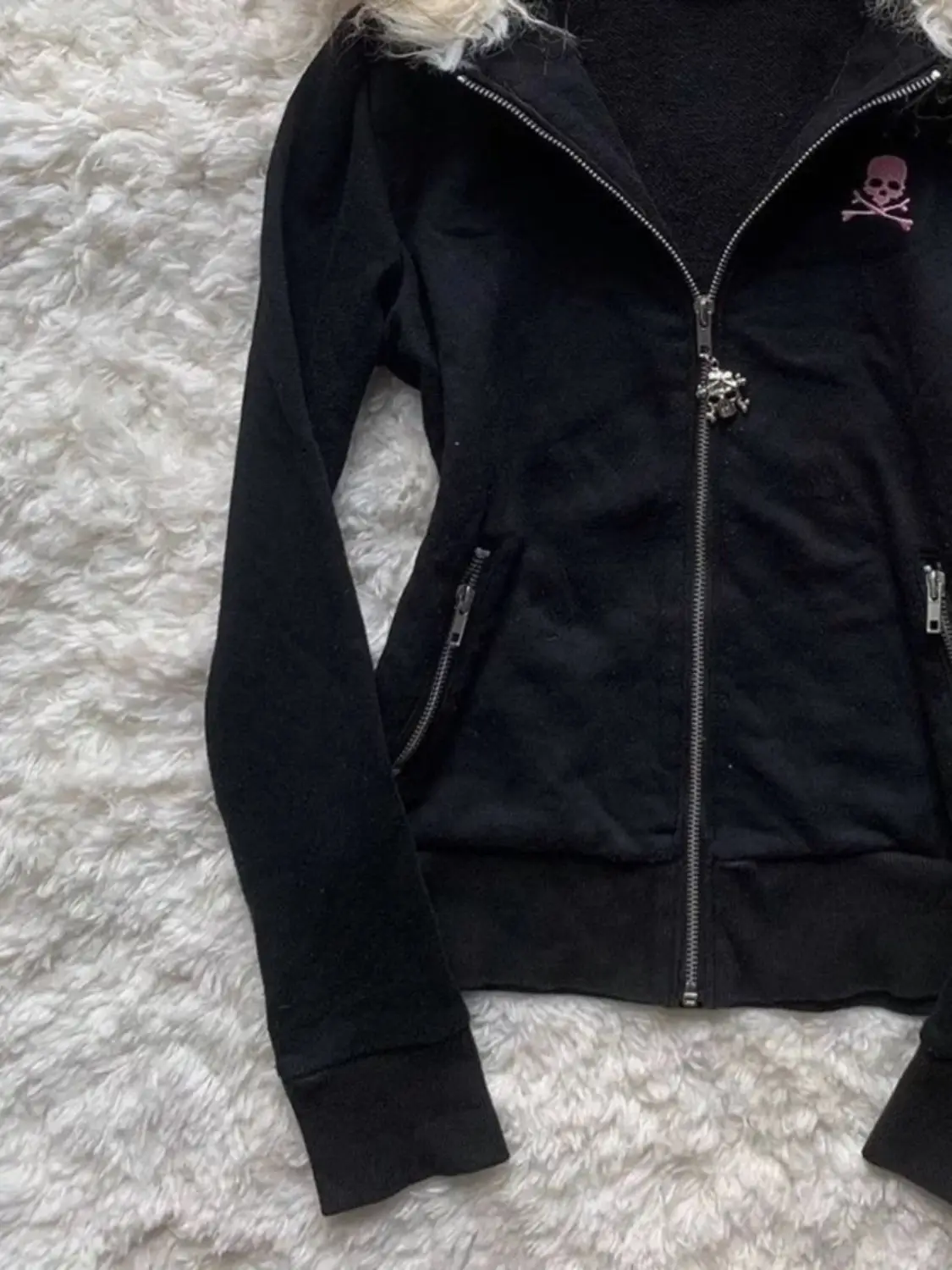Gothic Y2k Black Punk Hoodie Women Zipper Sweatshirt Vintage Letter Print Autumn Streetwear Grunge Outerwear Hooded Jackets Chic