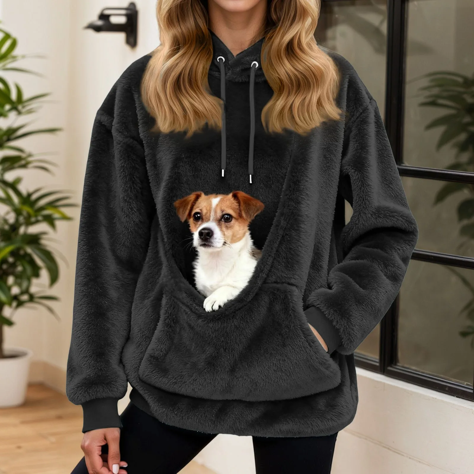 Plus Size 2xl Fleece Hoodies Sweatshirt Pet Carrier Thicken Top Animal Pouch Lovers Hoody Cat Pullover Breathable Sweatshirts