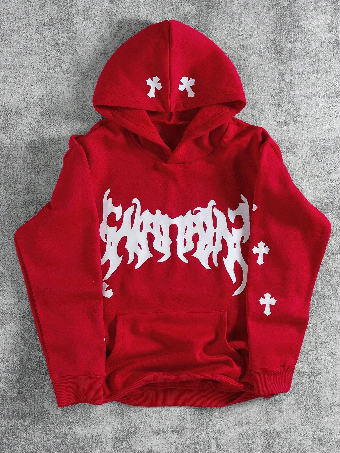 Creative Crossprinting Unisex Hoodies Thicken Breathable Top Y2K Style Loose Sportswear Comfortable Casual Woman Clothing