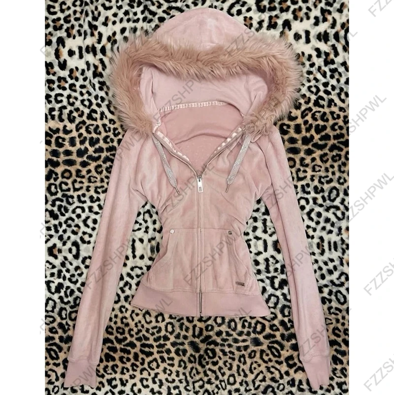 Pink Fashion Hoodie Spicy Girls Streetwear High street Cute Emo-Girl Clothes Classic Minimalist Unique Casual Top Rock Goth Punk
