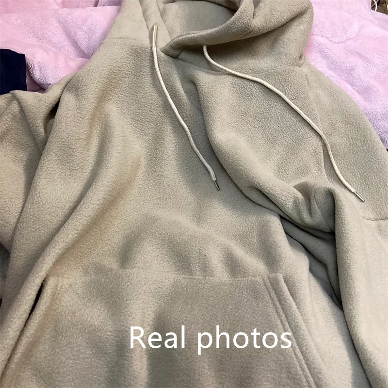 2025 Fashion Hoodies Sweatshirts Women's Fleece Coats Long-sleeve Loose Top Lady Pullover Casual Outerwear Autumn Winter 5colour