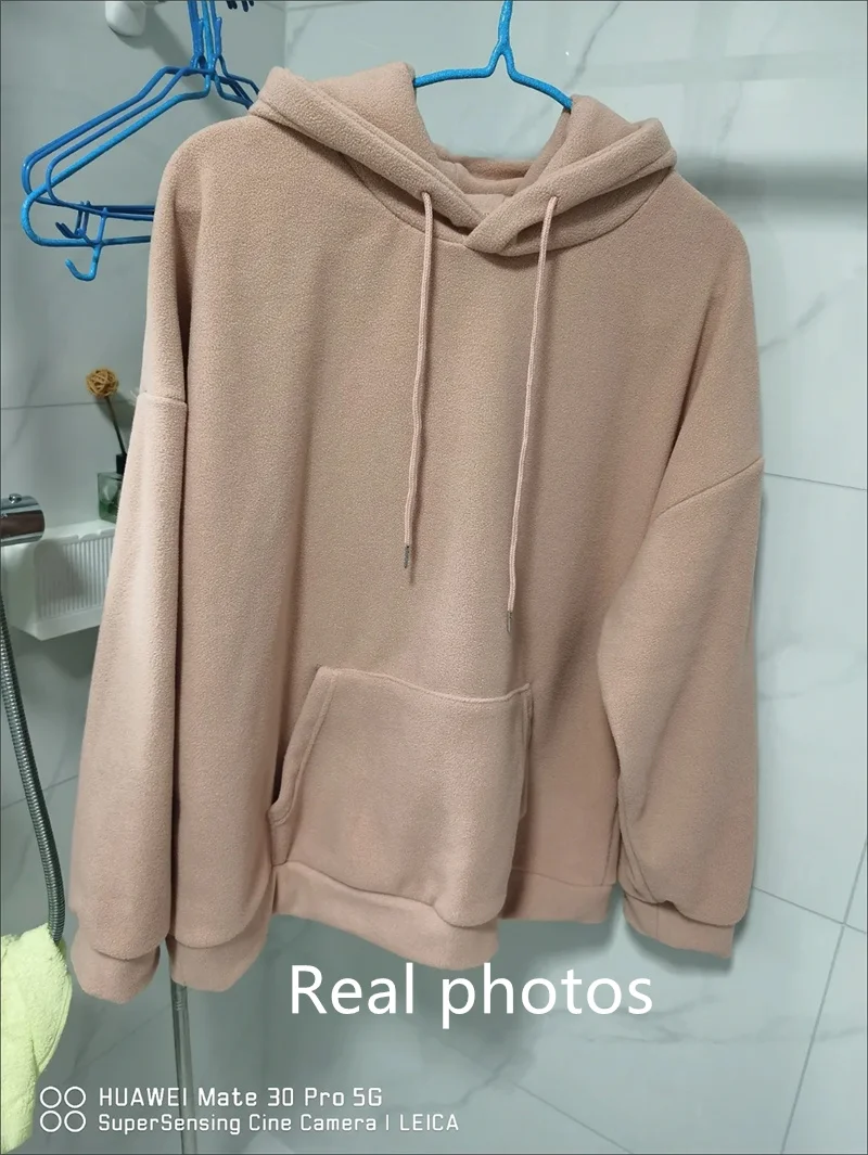 2025 Fashion Hoodies Sweatshirts Women's Fleece Coats Long-sleeve Loose Top Lady Pullover Casual Outerwear Autumn Winter 5colour