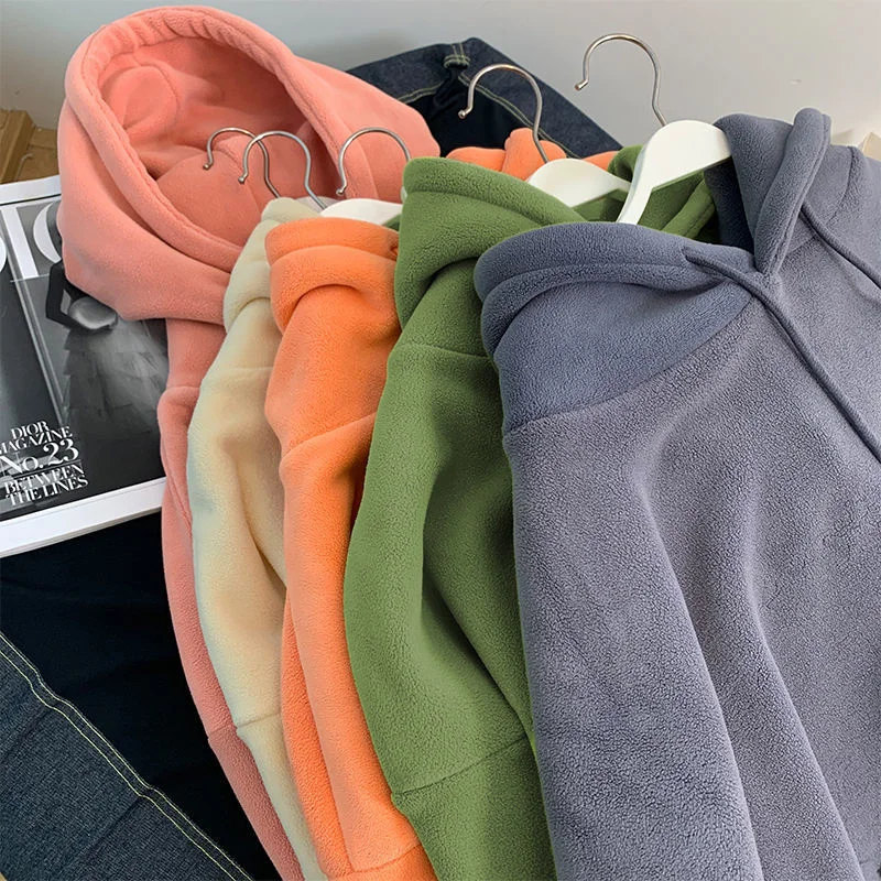 2025 Fashion Hoodies Sweatshirts Women's Fleece Coats Long-sleeve Loose Top Lady Pullover Casual Outerwear Autumn Winter 5colour