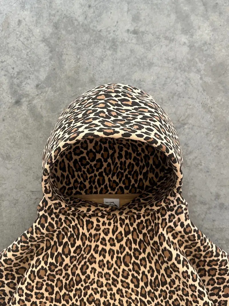 Deeptown Vintage Leopard Hoodies Women Y2k Oversized Animal Print Hooded Sweatshirts Pullovers Retro Grunge Hip Hop Streetwear