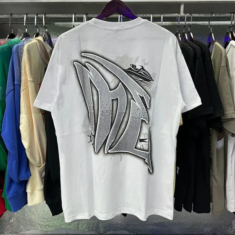2026 NEW RMIXED EMOTION Rhinestone Shirt Streetwear Cotton Loose Round Neck Top Tees Oversized Tee Top Trendy