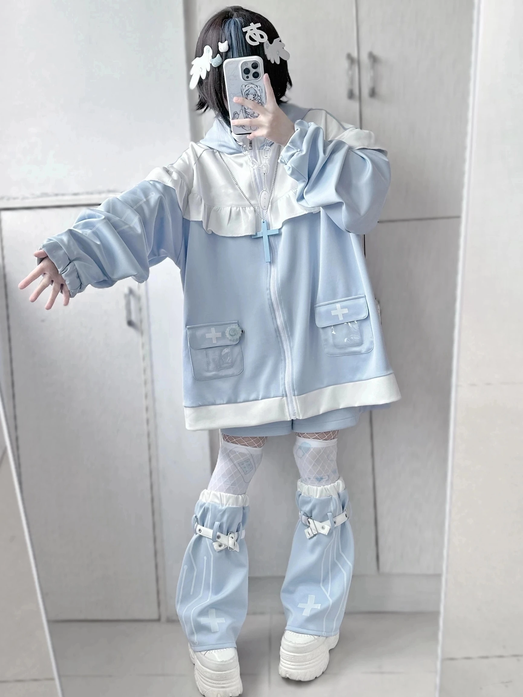 Japanese Mine Style Subculture Cute Sweet Girl Y2k Clothing Loose Casual Cat Ears Hooded Zipper Hoodie Sweatershirt Women Autumn
