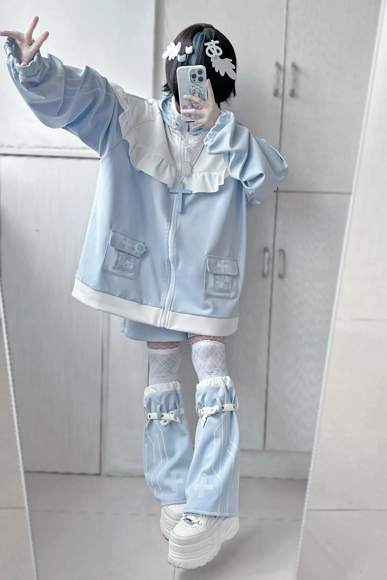 Japanese Mine Style Subculture Cute Sweet Girl Y2k Clothing Loose Casual Cat Ears Hooded Zipper Hoodie Sweatershirt Women Autumn