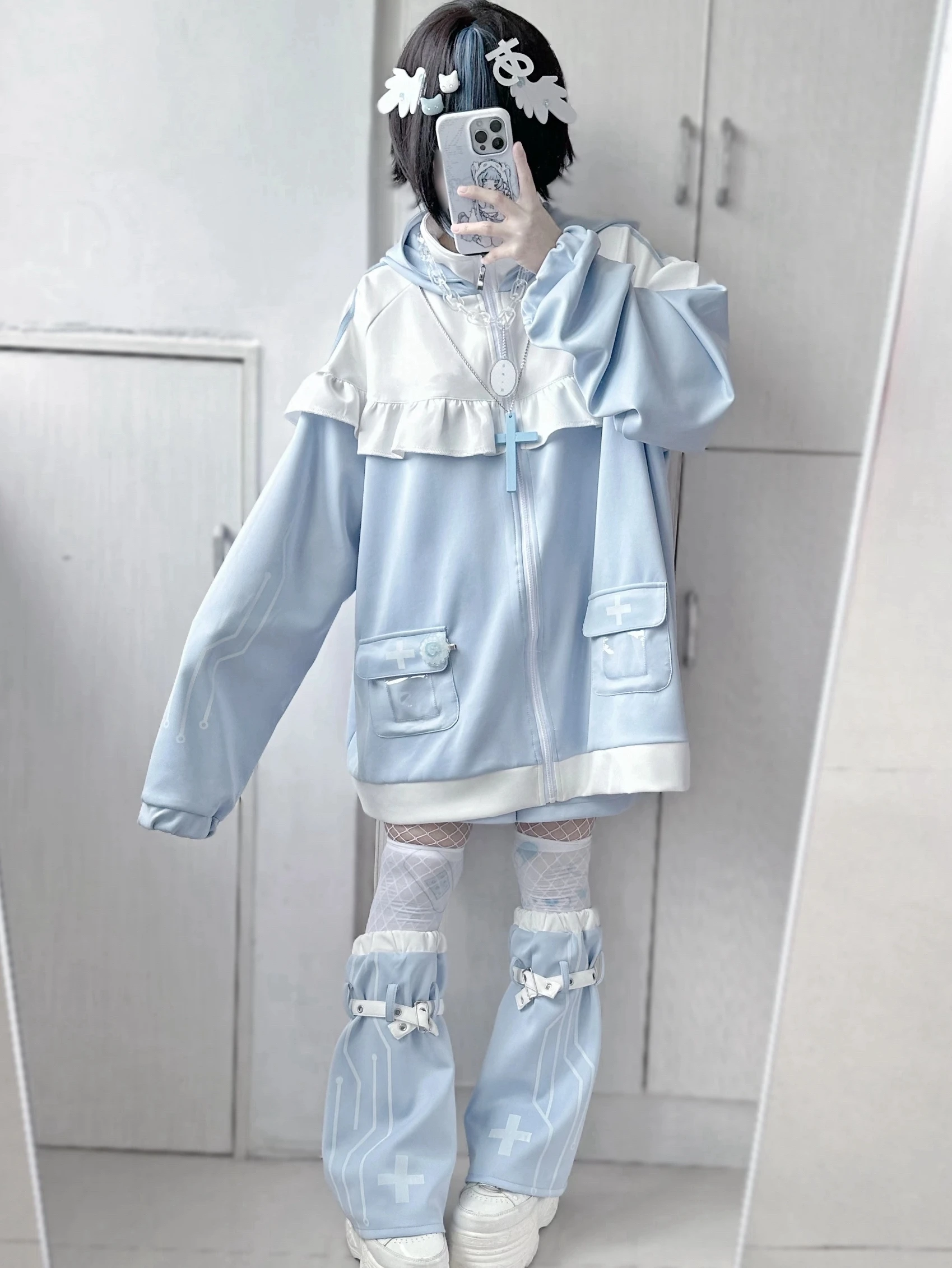Japanese Mine Style Subculture Cute Sweet Girl Y2k Clothing Loose Casual Cat Ears Hooded Zipper Hoodie Sweatershirt Women Autumn