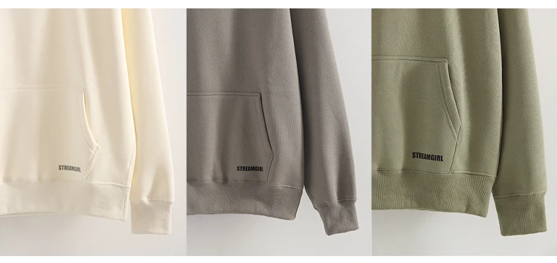 Streamgirl Fleece Hoodies Women Winter Warm Oversized Warm Sweatshirts Boyfriend Hoodies Simple Green Hooded Sweatshirt Couples