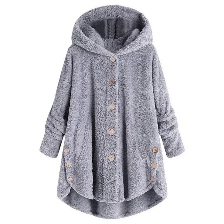 Fashion Trend Autumn and Winter Press-pleated Printed Turn-collar Long-sleeved Shirt Two-piece Furry Coat