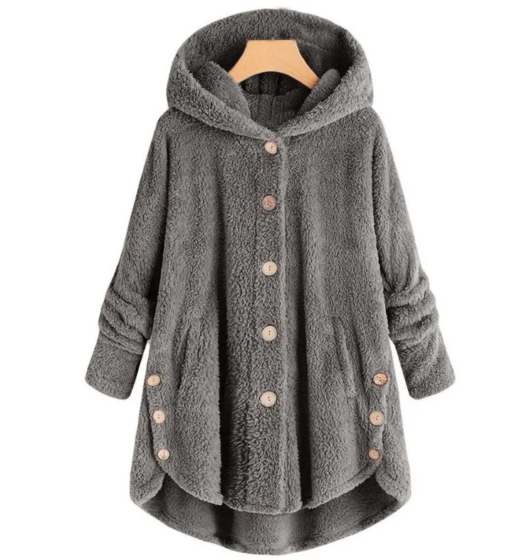 Fashion Trend Autumn and Winter Press-pleated Printed Turn-collar Long-sleeved Shirt Two-piece Furry Coat