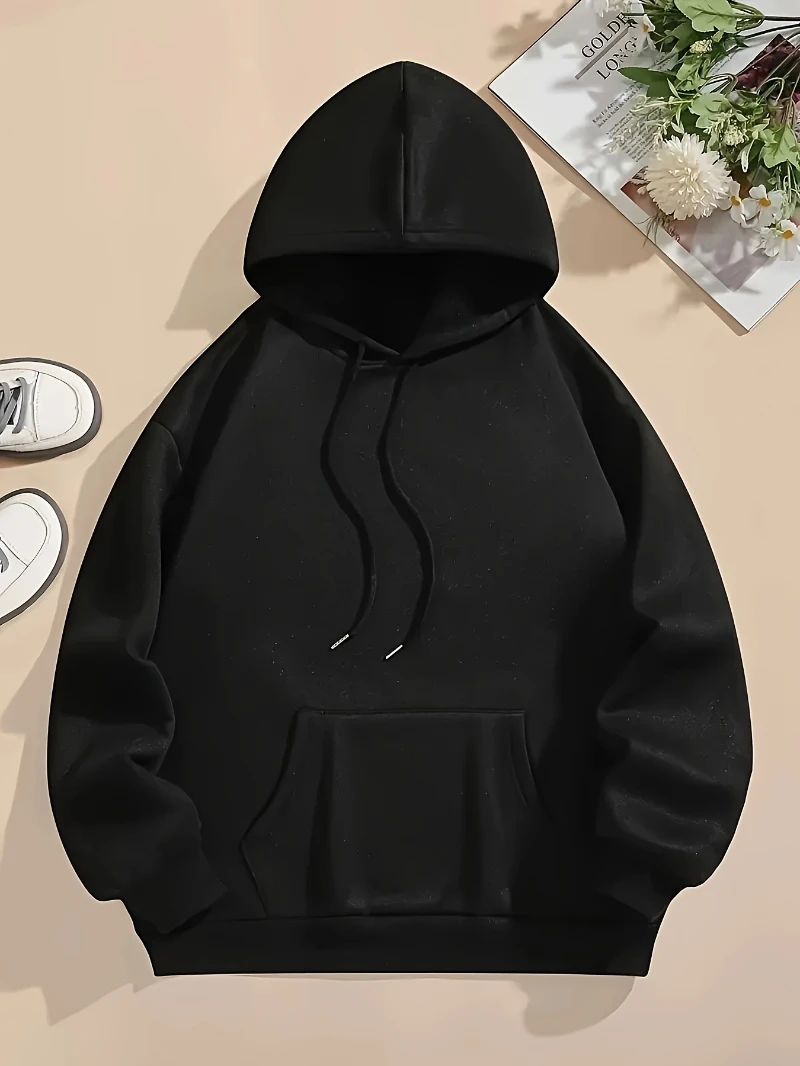 Nope Not Today Prints Hoodies Womens Cute Cat Pullovers Loose Pocket Tops Warm Fleece Sweatshirts Winter Casual Woman Clothing