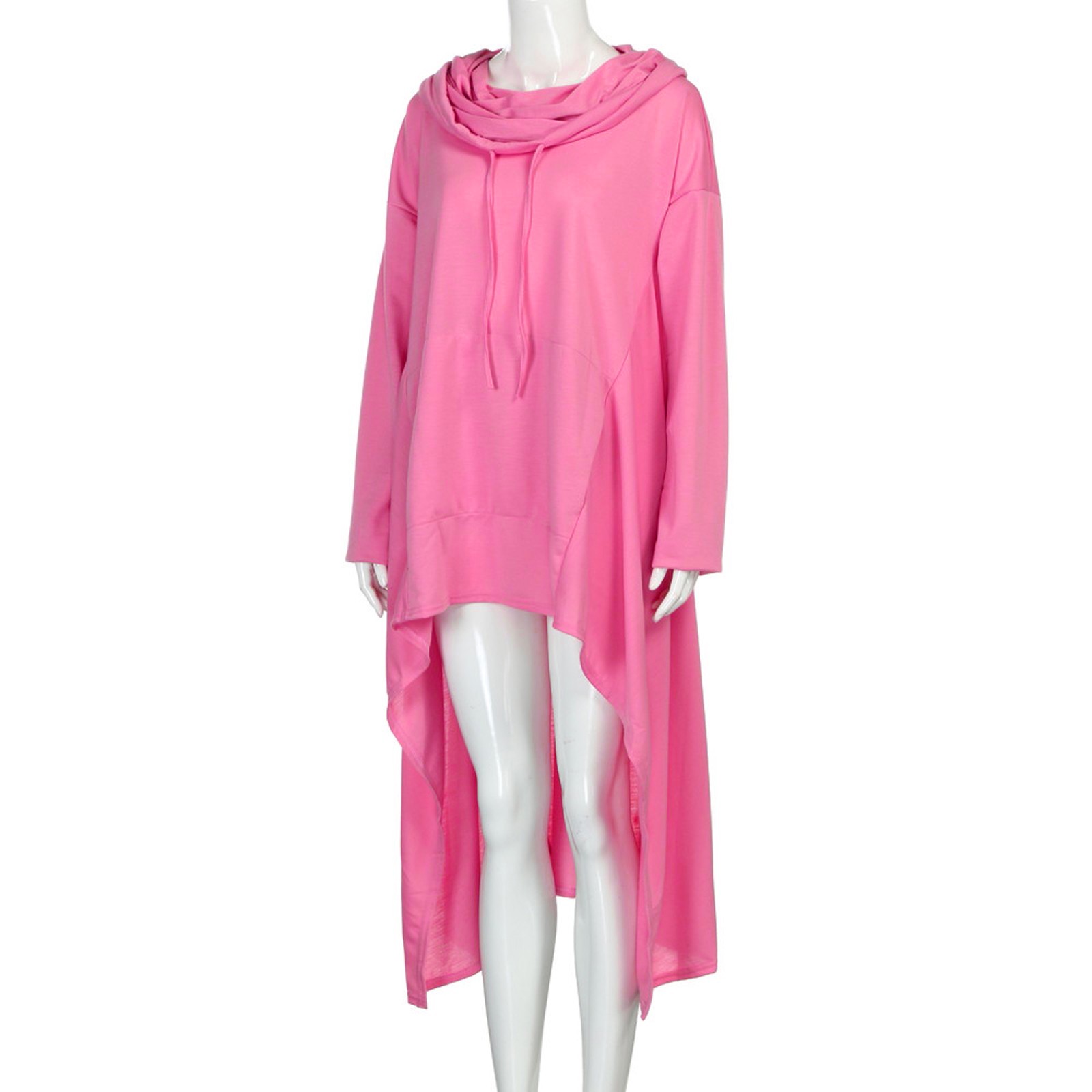 Plus Size 5XL Irregular Long Hoodies Women Sweatshirt Cloak Fashion Drawstring Pocket Oversize Hoodies Lady Hooded Pullover Coat