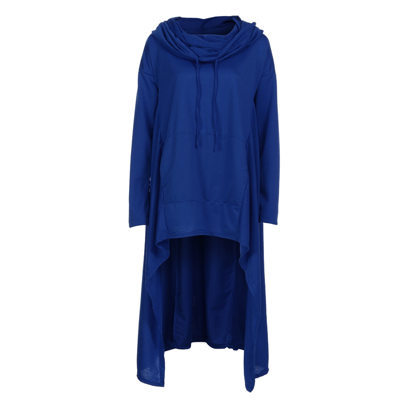Plus Size 5XL Irregular Long Hoodies Women Sweatshirt Cloak Fashion Drawstring Pocket Oversize Hoodies Lady Hooded Pullover Coat