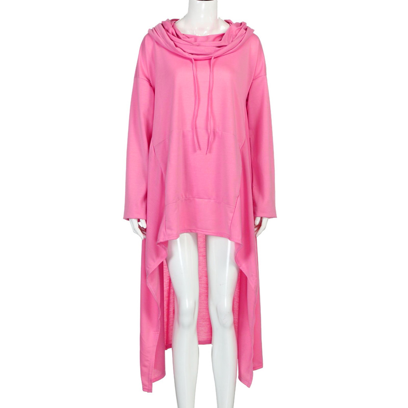 Plus Size 5XL Irregular Long Hoodies Women Sweatshirt Cloak Fashion Drawstring Pocket Oversize Hoodies Lady Hooded Pullover Coat