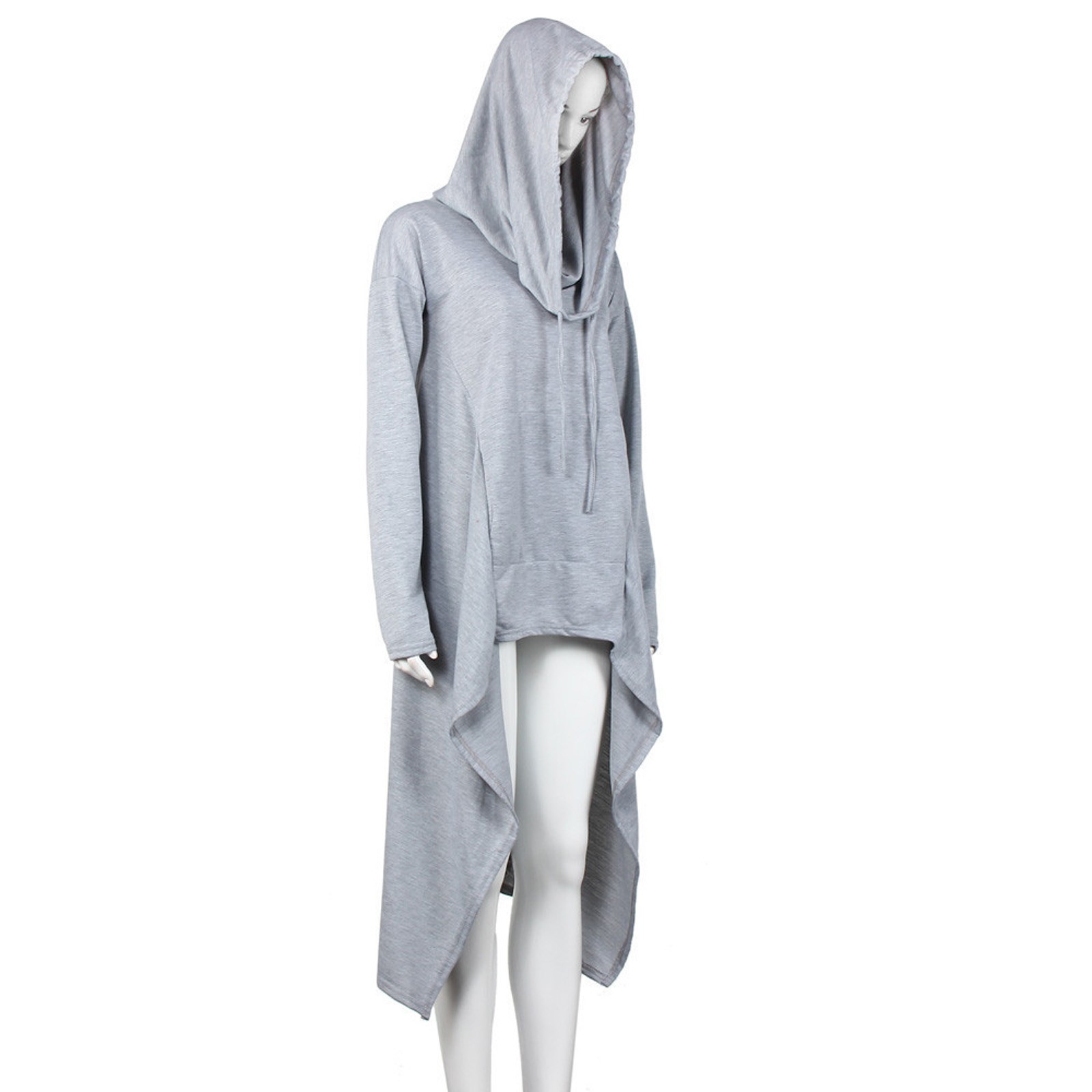 Plus Size 5XL Irregular Long Hoodies Women Sweatshirt Cloak Fashion Drawstring Pocket Oversize Hoodies Lady Hooded Pullover Coat
