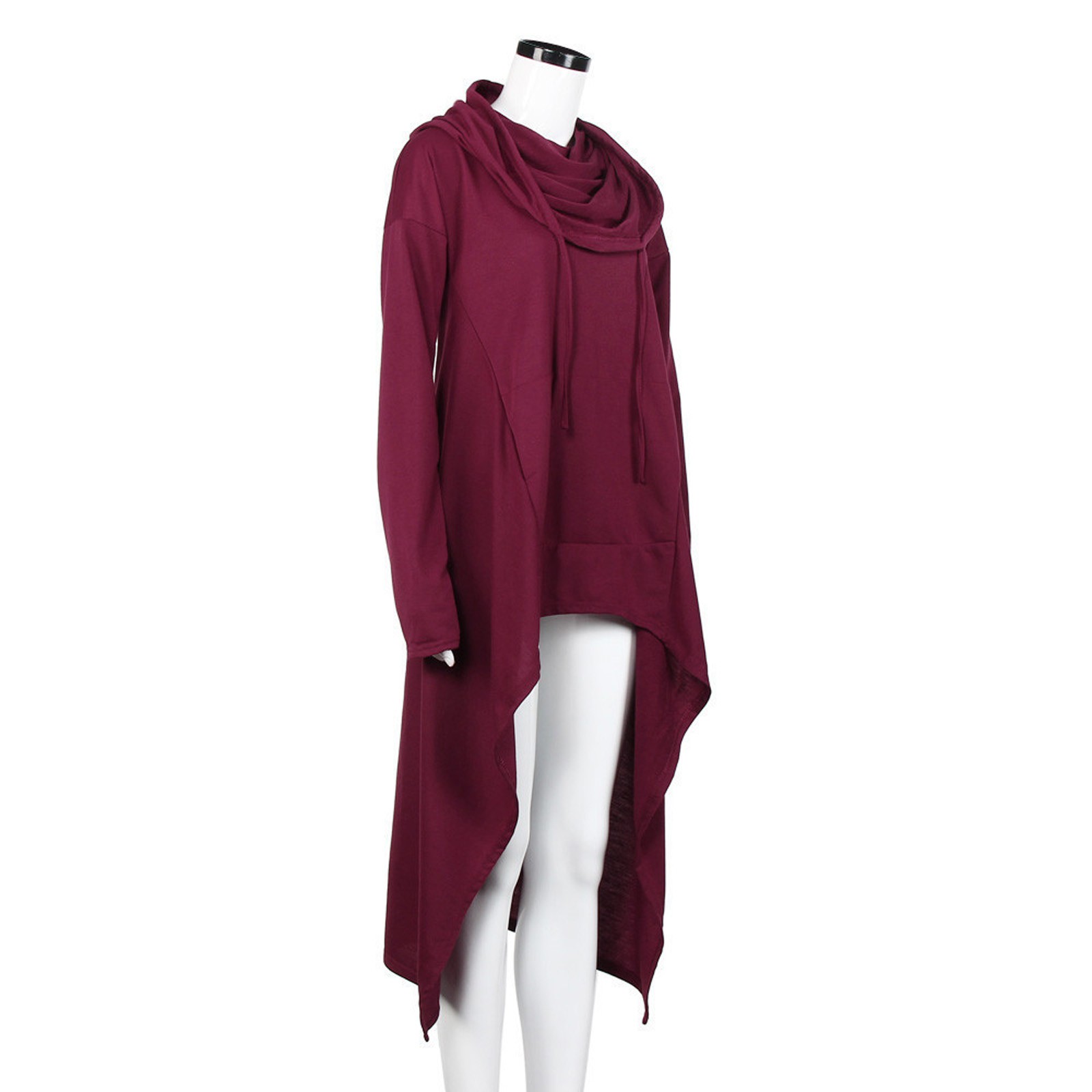 Plus Size 5XL Irregular Long Hoodies Women Sweatshirt Cloak Fashion Drawstring Pocket Oversize Hoodies Lady Hooded Pullover Coat