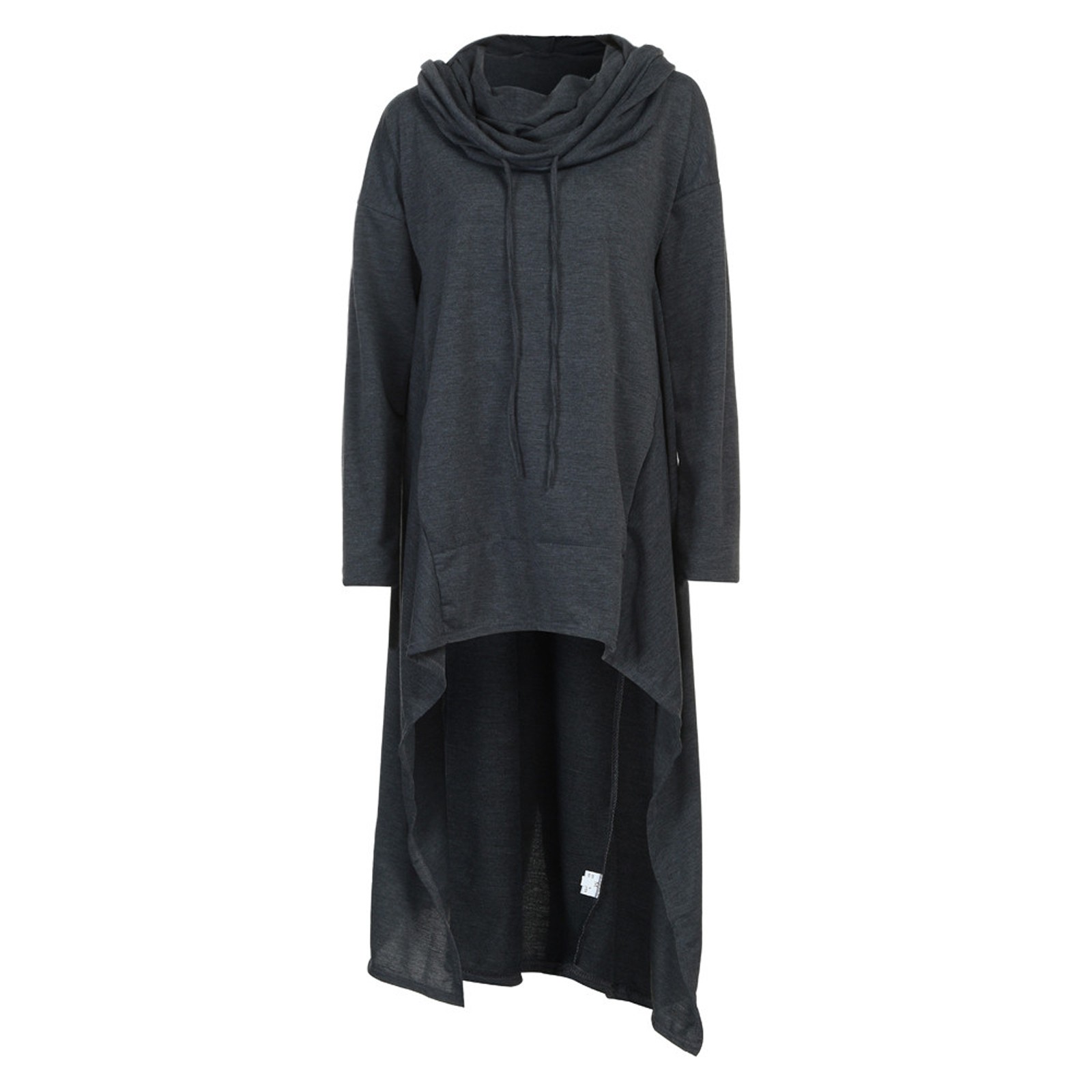 Plus Size 5XL Irregular Long Hoodies Women Sweatshirt Cloak Fashion Drawstring Pocket Oversize Hoodies Lady Hooded Pullover Coat