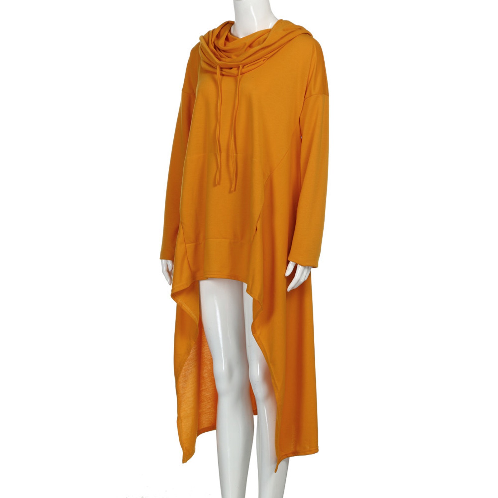 Plus Size 5XL Irregular Long Hoodies Women Sweatshirt Cloak Fashion Drawstring Pocket Oversize Hoodies Lady Hooded Pullover Coat