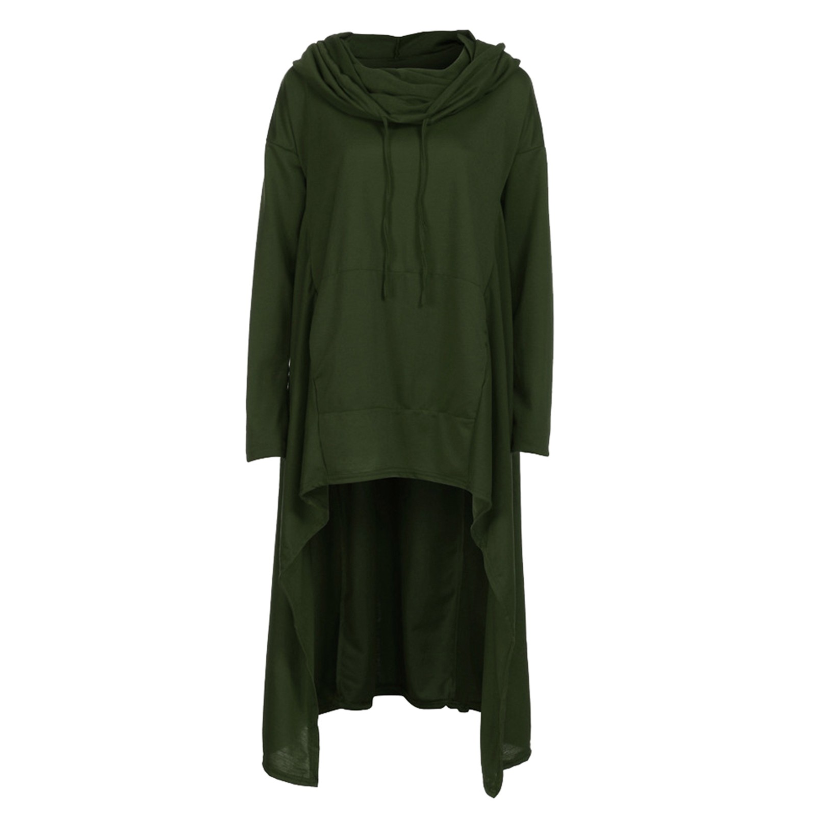 Plus Size 5XL Irregular Long Hoodies Women Sweatshirt Cloak Fashion Drawstring Pocket Oversize Hoodies Lady Hooded Pullover Coat