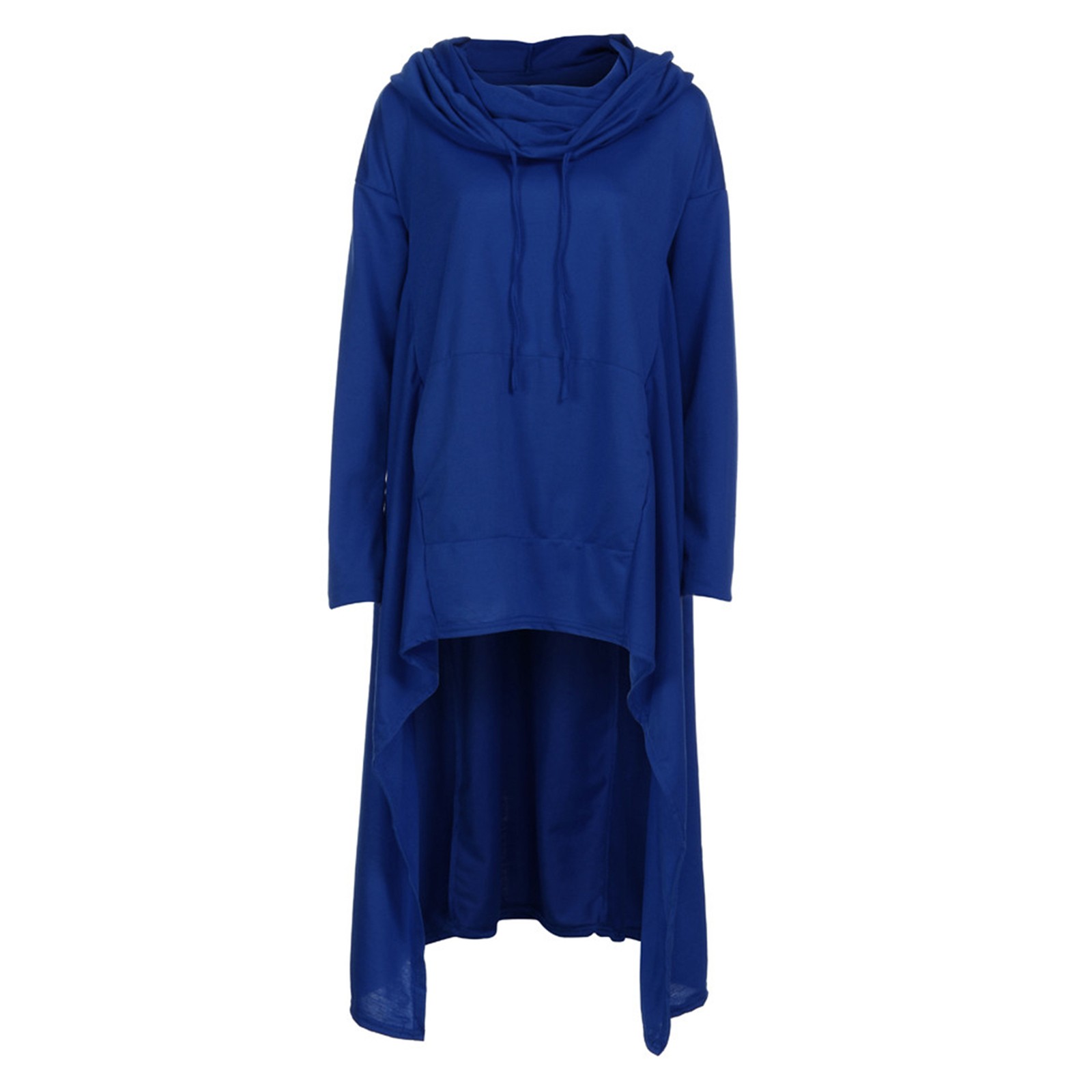 Plus Size 5XL Irregular Long Hoodies Women Sweatshirt Cloak Fashion Drawstring Pocket Oversize Hoodies Lady Hooded Pullover Coat