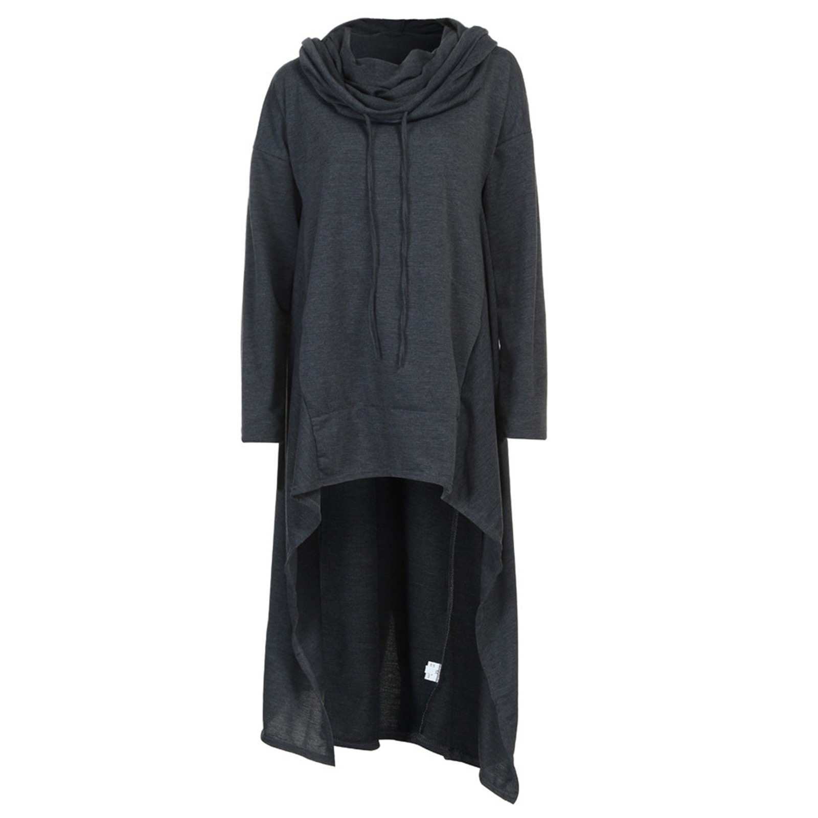 Plus Size 5XL Irregular Long Hoodies Women Sweatshirt Cloak Fashion Drawstring Pocket Oversize Hoodies Lady Hooded Pullover Coat