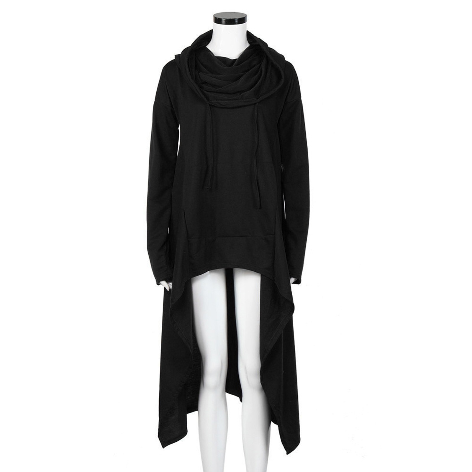Plus Size 5XL Irregular Long Hoodies Women Sweatshirt Cloak Fashion Drawstring Pocket Oversize Hoodies Lady Hooded Pullover Coat
