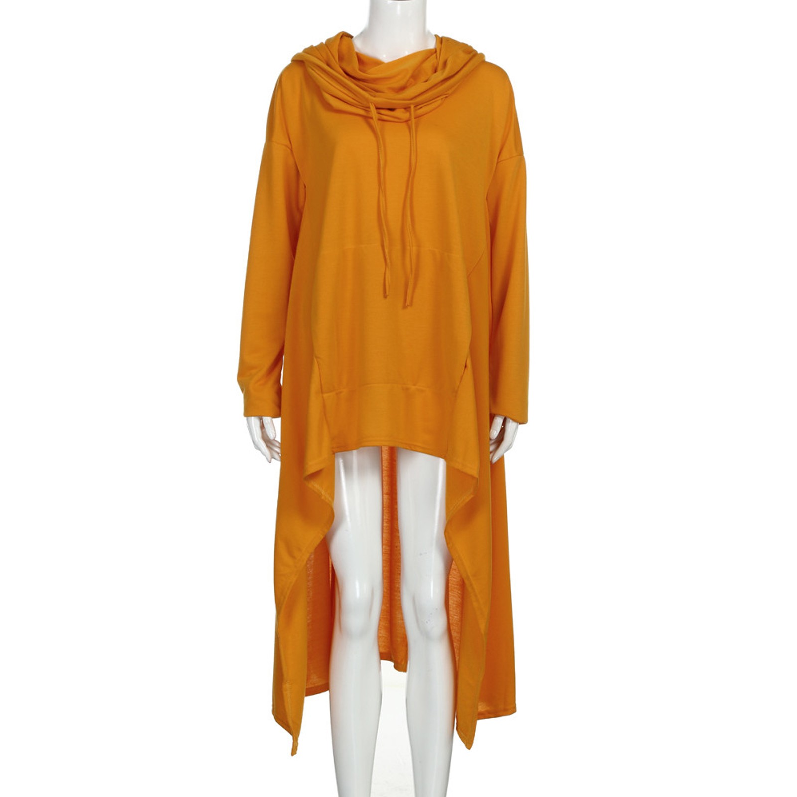 Plus Size 5XL Irregular Long Hoodies Women Sweatshirt Cloak Fashion Drawstring Pocket Oversize Hoodies Lady Hooded Pullover Coat
