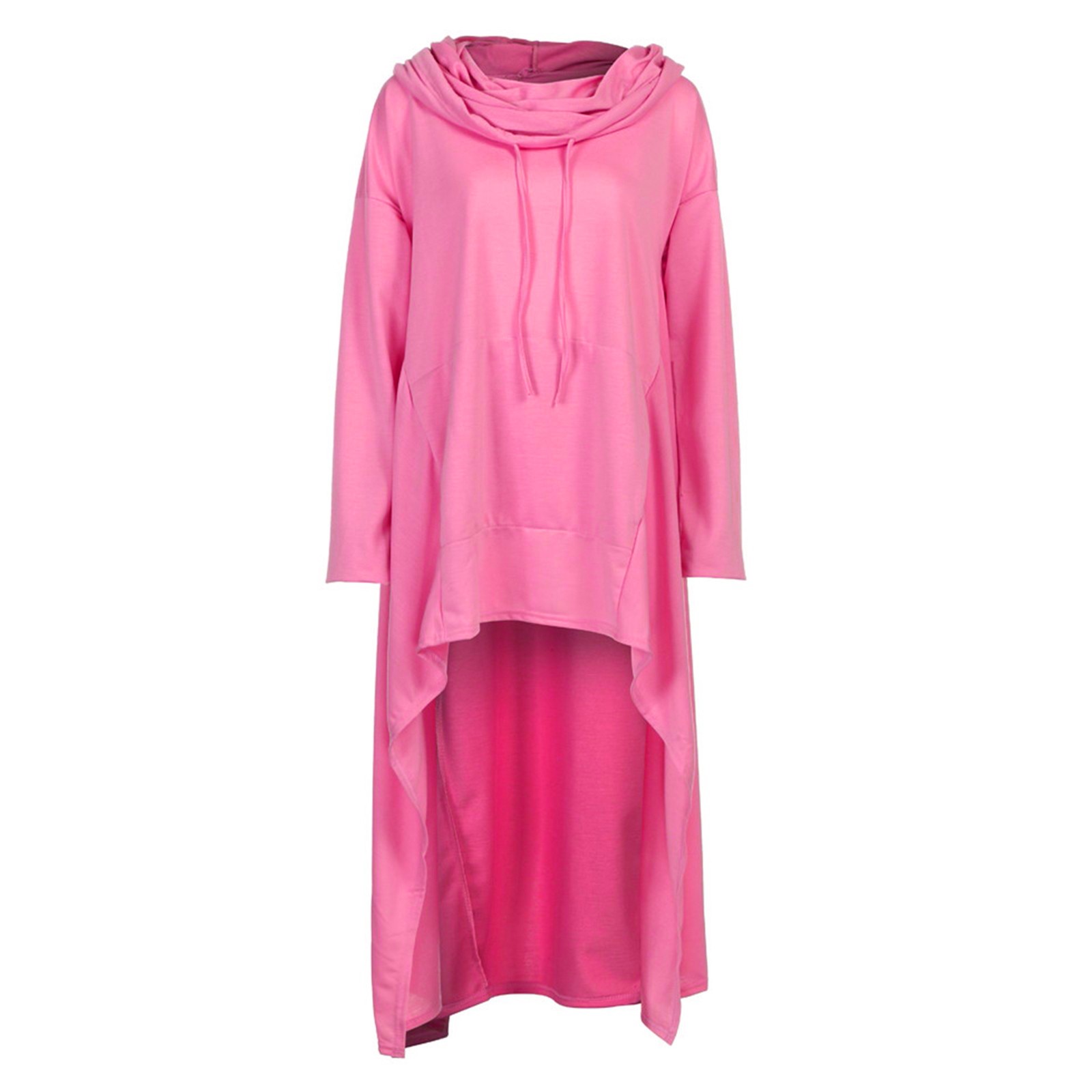 Plus Size 5XL Irregular Long Hoodies Women Sweatshirt Cloak Fashion Drawstring Pocket Oversize Hoodies Lady Hooded Pullover Coat