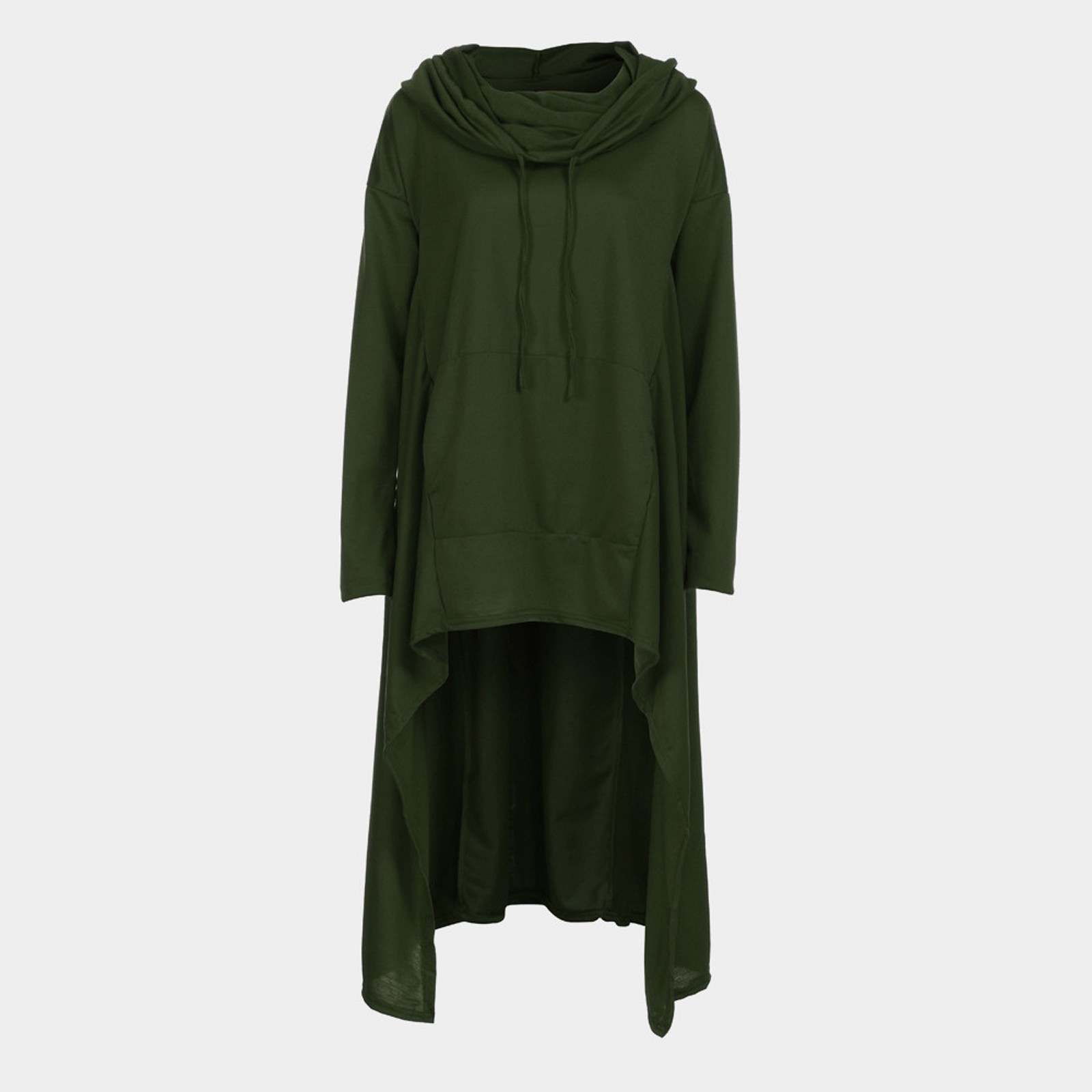 Plus Size 5XL Irregular Long Hoodies Women Sweatshirt Cloak Fashion Drawstring Pocket Oversize Hoodies Lady Hooded Pullover Coat