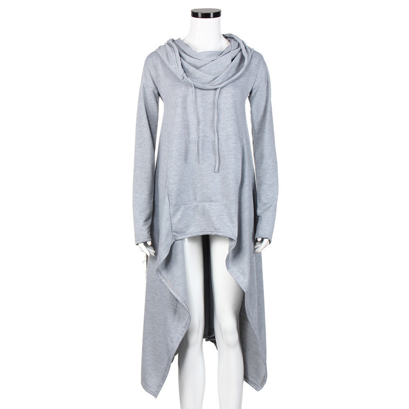 Plus Size 5XL Irregular Long Hoodies Women Sweatshirt Cloak Fashion Drawstring Pocket Oversize Hoodies Lady Hooded Pullover Coat