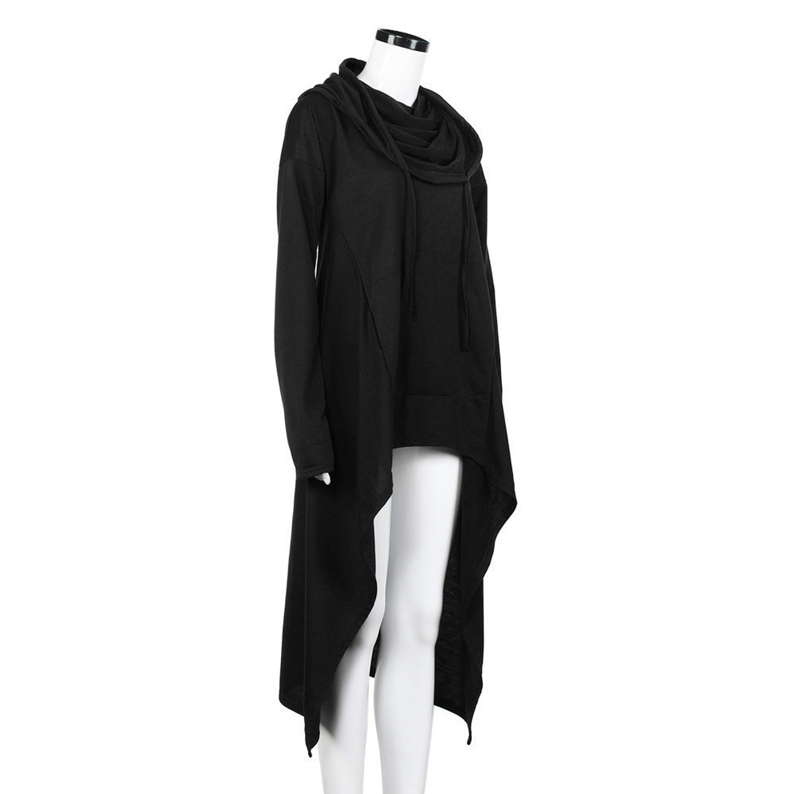 Plus Size 5XL Irregular Long Hoodies Women Sweatshirt Cloak Fashion Drawstring Pocket Oversize Hoodies Lady Hooded Pullover Coat