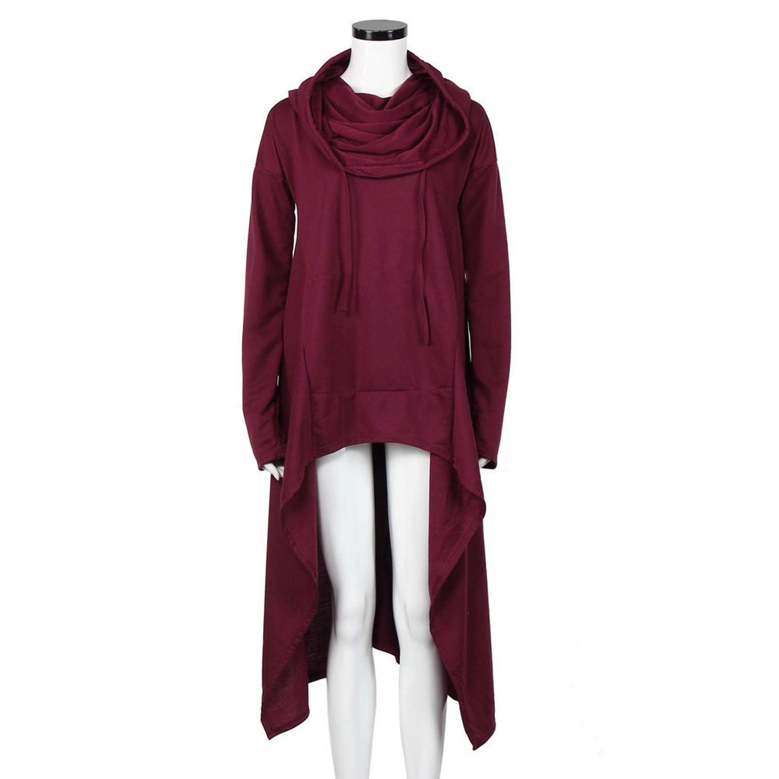 Plus Size 5XL Irregular Long Hoodies Women Sweatshirt Cloak Fashion Drawstring Pocket Oversize Hoodies Lady Hooded Pullover Coat