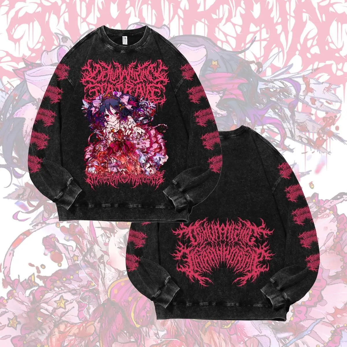 Japanese Harajuku Style Anime Print Subculture Patchwork Color Hoodie Women Gothic Street Punk Y2K Oversized Casual Sweatshirt