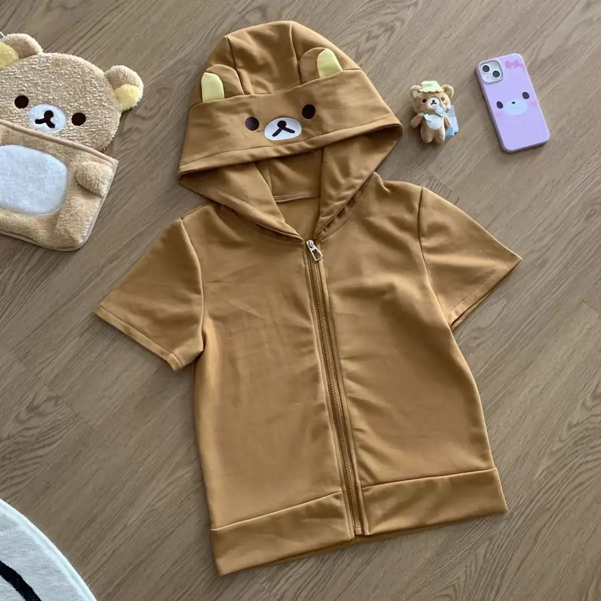 Y2k Tops Japanese Hoodie 2025 Women Clothing Streetwear Cute Hooded Bear Ears Sweatshirts Ropa Mujer Long Sleeve Casual Hoodies