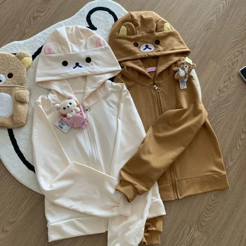 Y2k Tops Japanese Hoodie 2025 Women Clothing Streetwear Cute Hooded Bear Ears Sweatshirts Ropa Mujer Long Sleeve Casual Hoodies