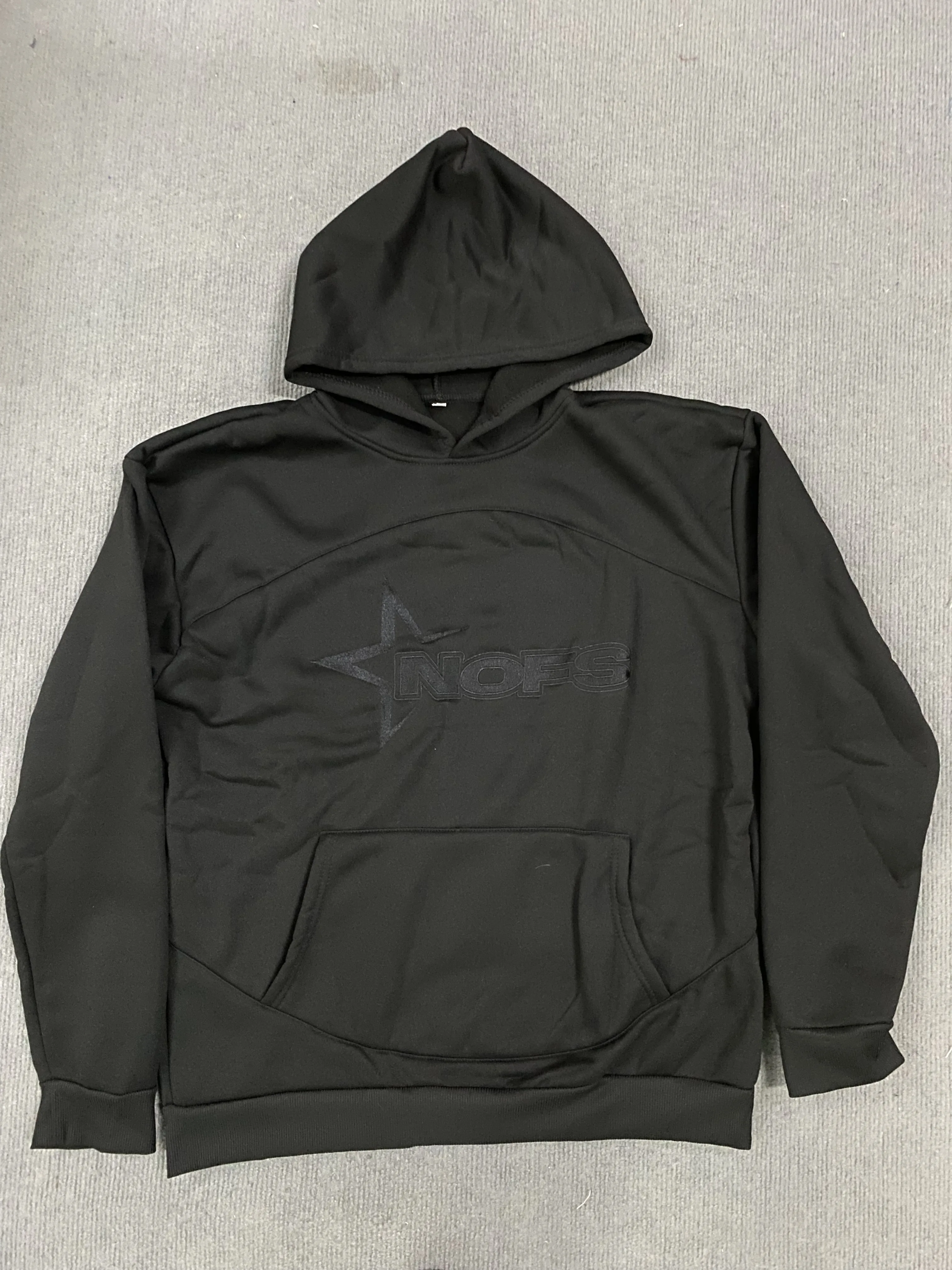 NOFS Letter Embroidery Fashion Brand Loose Oversized Hoodie Y2K Hip-Hop Streetwear women Pullovers Casual Top Pants Sportswear