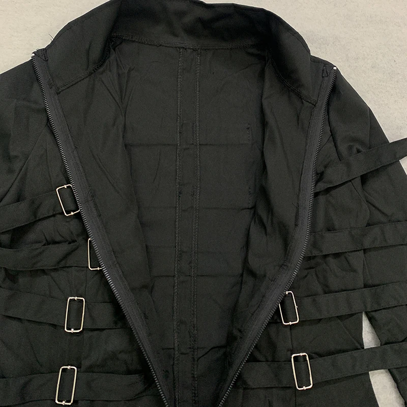 Y2K Light Subculture gothic punk Dark Style Casual Zipper Jacket Top 2000s Retro High Street Fashion Versatile Zipper Jacket Emo