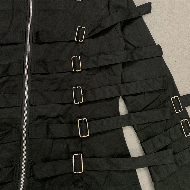 Y2K Light Subculture gothic punk Dark Style Casual Zipper Jacket Top 2000s Retro High Street Fashion Versatile Zipper Jacket Emo