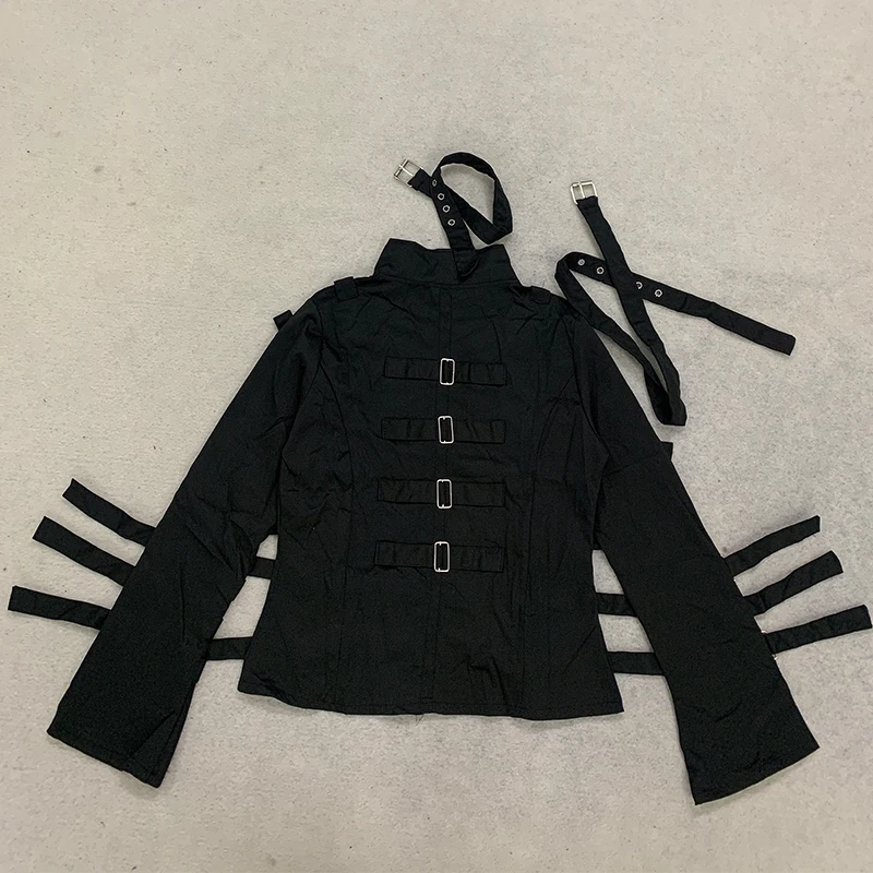 Y2K Light Subculture gothic punk Dark Style Casual Zipper Jacket Top 2000s Retro High Street Fashion Versatile Zipper Jacket Emo