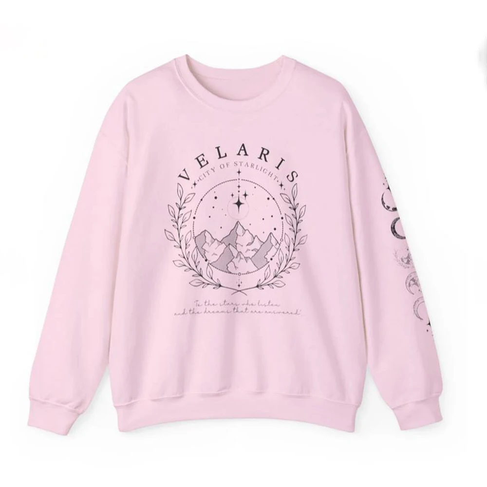 Velaris Sweatshirt with Sleeve Print Shirt ACOTAR Merch Sarah J Maas Sweater City of Starlight Pullover Feyres Tattoo Sweatshirt