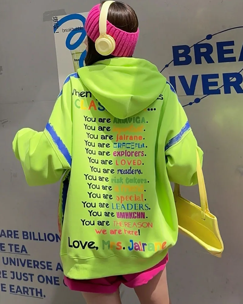 Trend Graffiti Y2k Hoodies Sweatshirt Tops Women 2026 Autumn Cotton Casual Long Sleeve Oversized Tops Outwear Streetwear Bust150