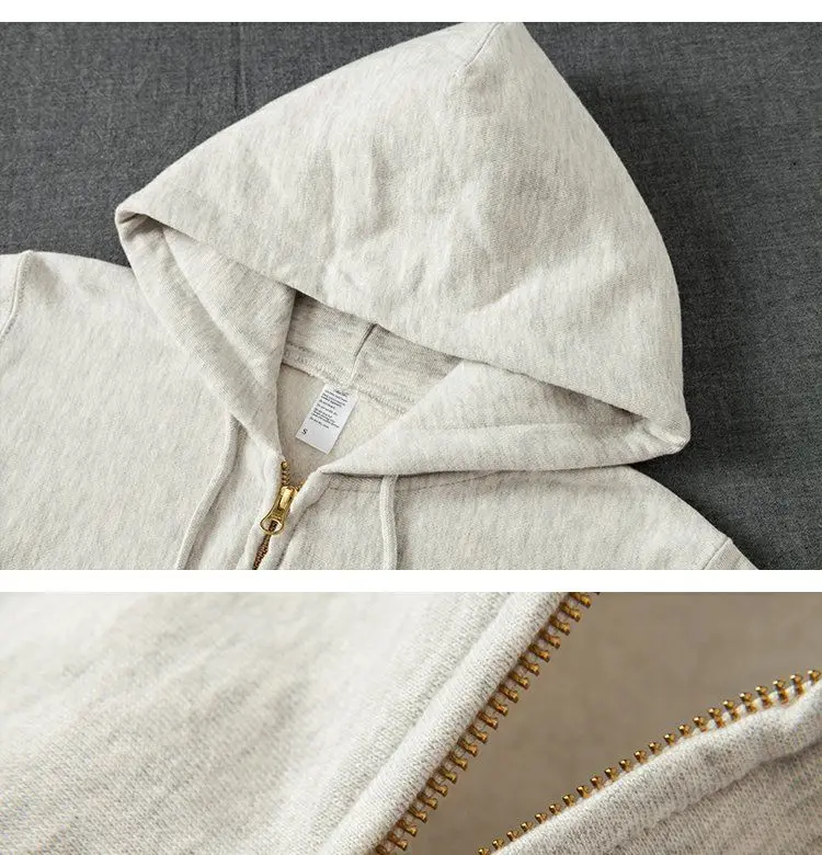 Good Quality Zip Hooded Women And Men Sweatshirt Navy Blue Cotton Casual Street Wear Loose Y2k Spring Autumn Solid Hoodie Jacket