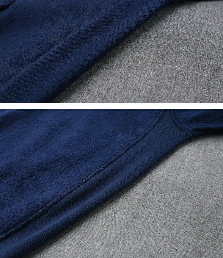Good Quality Zip Hooded Women And Men Sweatshirt Navy Blue Cotton Casual Street Wear Loose Y2k Spring Autumn Solid Hoodie Jacket