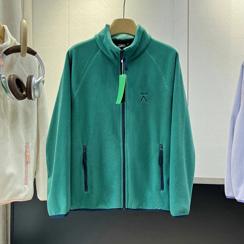 Spring Autumn Outdoor Sports Polar Fleece Sweatshirt Women's Stand-up Collar Zip-up Short Coat Quick-drying Thick Warm Outerwear