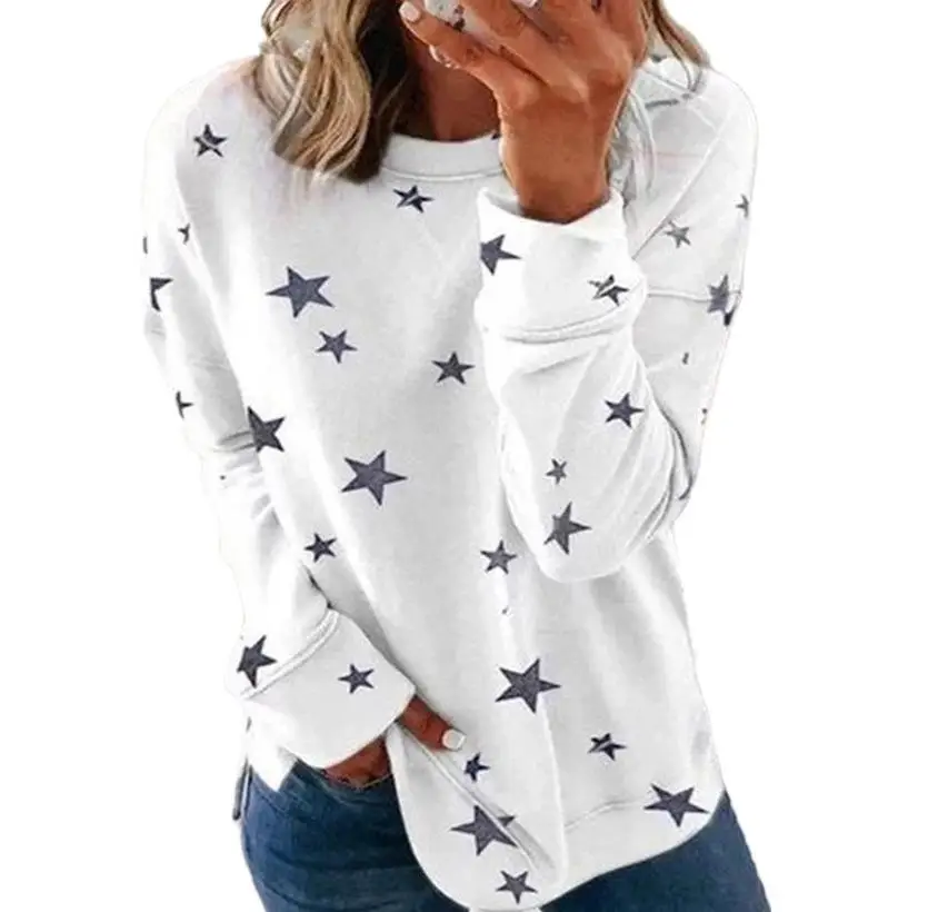2025 Autumn Winter New Women's Sweatshirt Loose Oversized Long-Sleeved T-Shirt Printed Tops for Woman