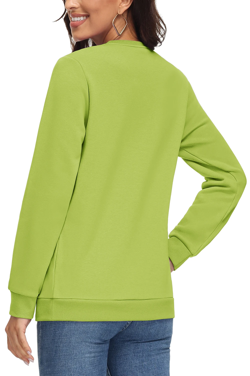 TACVASEN Women's Lightweight Crew Neck Long Sleeve Fleece Lining Sweatshirts Casual Pullover Outdoor Sweatshirts Sportswear Tops