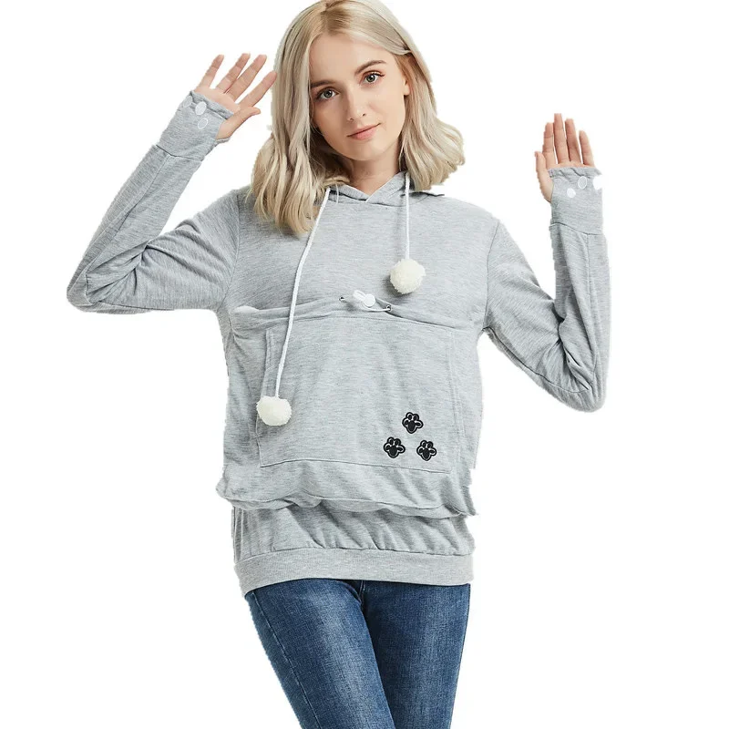 2024 New High Quality Cat Lovers Hoodies Fashion Ears Cuddle Pouch Dog Pet Hoodies for Casual Kangaroo Pullovers Sweatshirt Tops